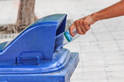 Professional waste removal team at work