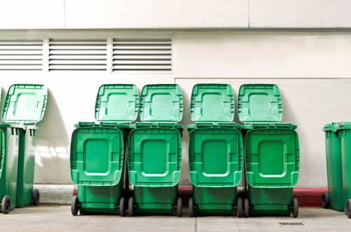 Residents segregating waste for recycling